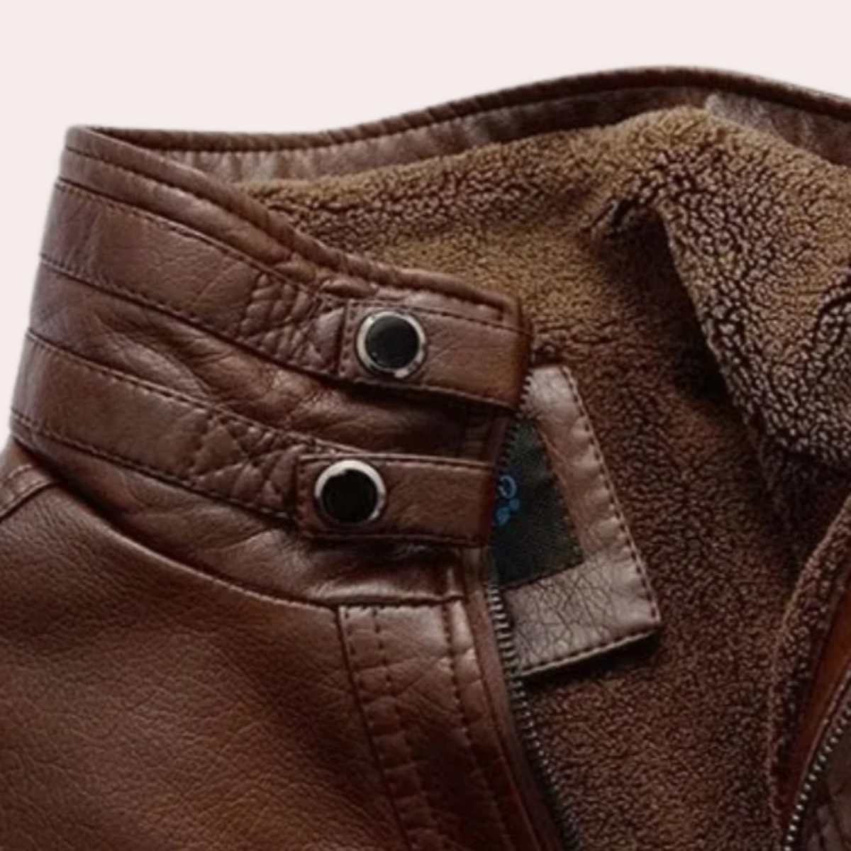 Classic Men's Leather Parka Coat with Thermal Fleece Lining