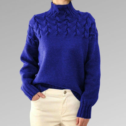 Cozy Women's Cable Knit Wool Sweater