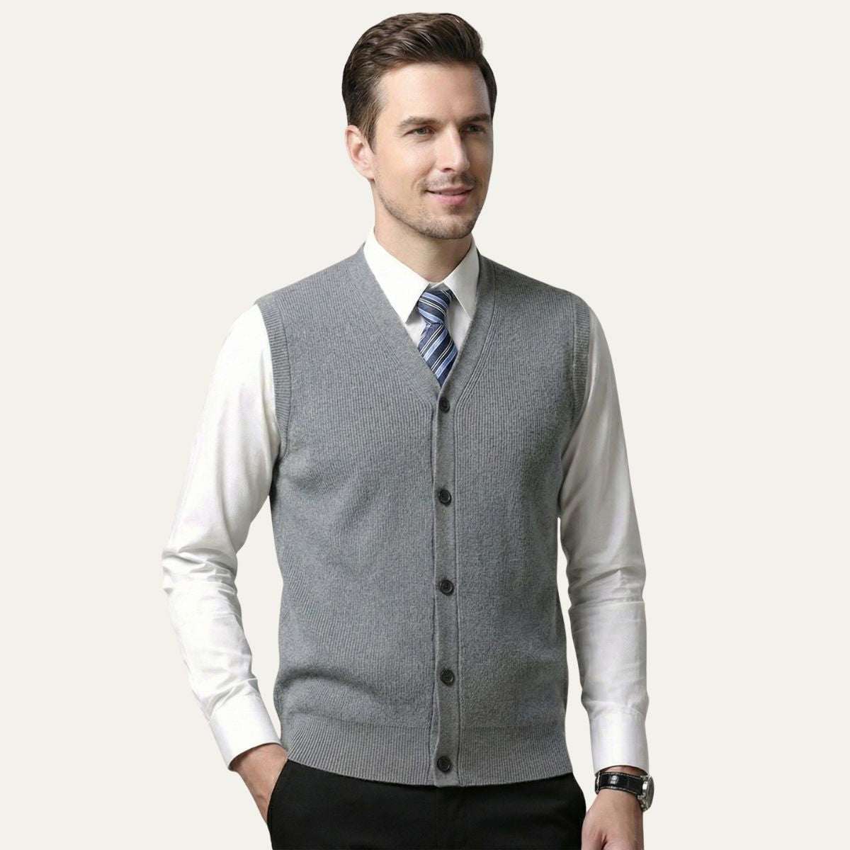 Stylish Men's Slim Fit Knit Vest