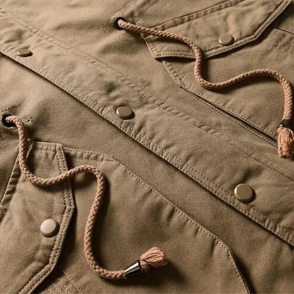 Warm Men's Down Parka Jacket with Faux Fur Hood