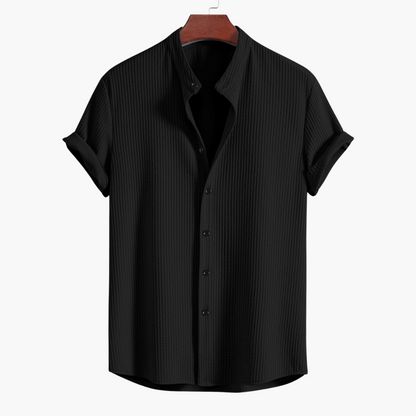 Men's Slim Fit Shirt with Stand Collar - Classic Style