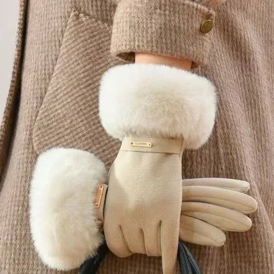 Luxurious Fur Lined Winter Gloves - Nocini