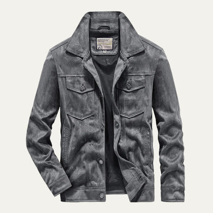 Classic Leather Cargo Coat for Men - Durable Everyday Wear