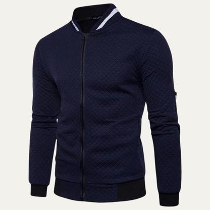 Men's Slim Quilted Zipper Bomber Jacket