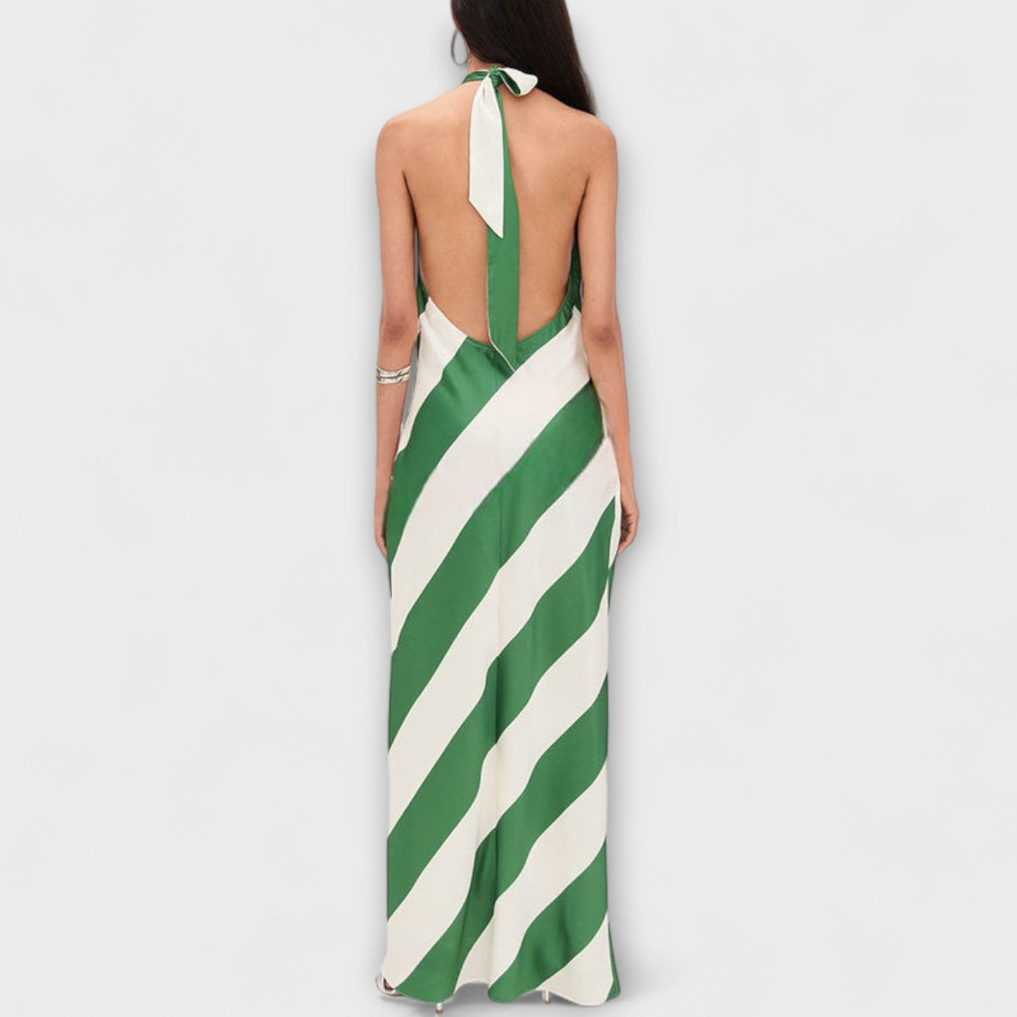 Elegant Strapless Open Back Floor Length Party Dress
