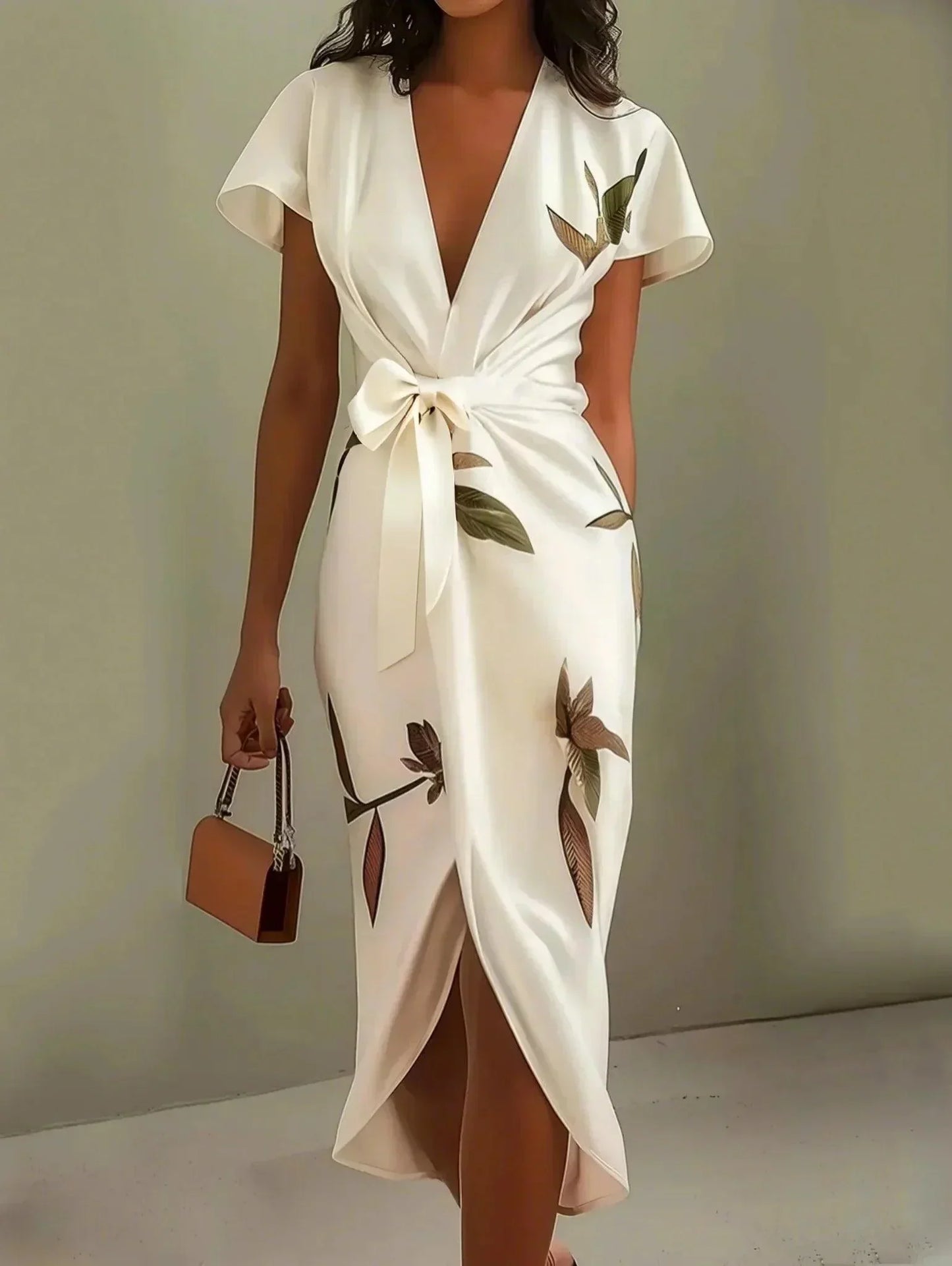 Elegant Women's Wrap Around Dress - Olytrend