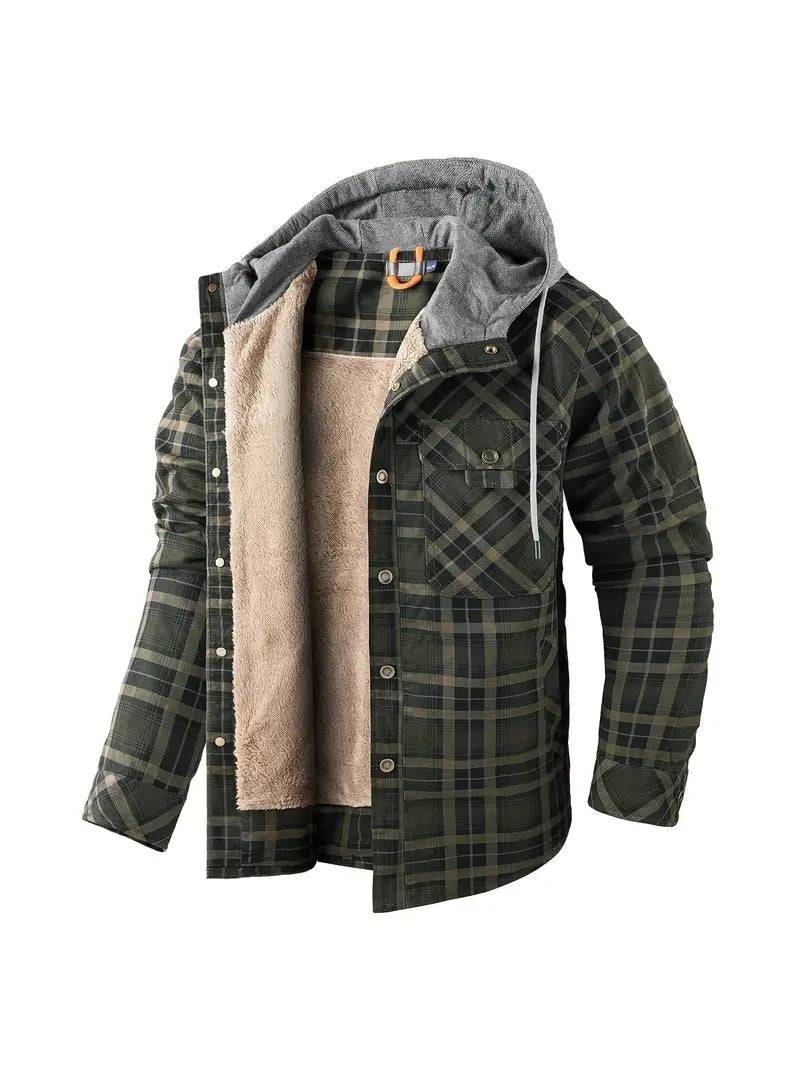 Plaid Hoodie Winter Jacket