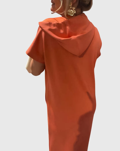 Casual Soft Hooded Sundress for Daily Wear