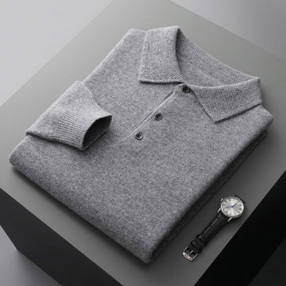 Men's Classic Fit Long Sleeve Polo Shirt