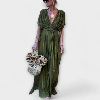Elegant Long Kimono Evening Dress - Nocini