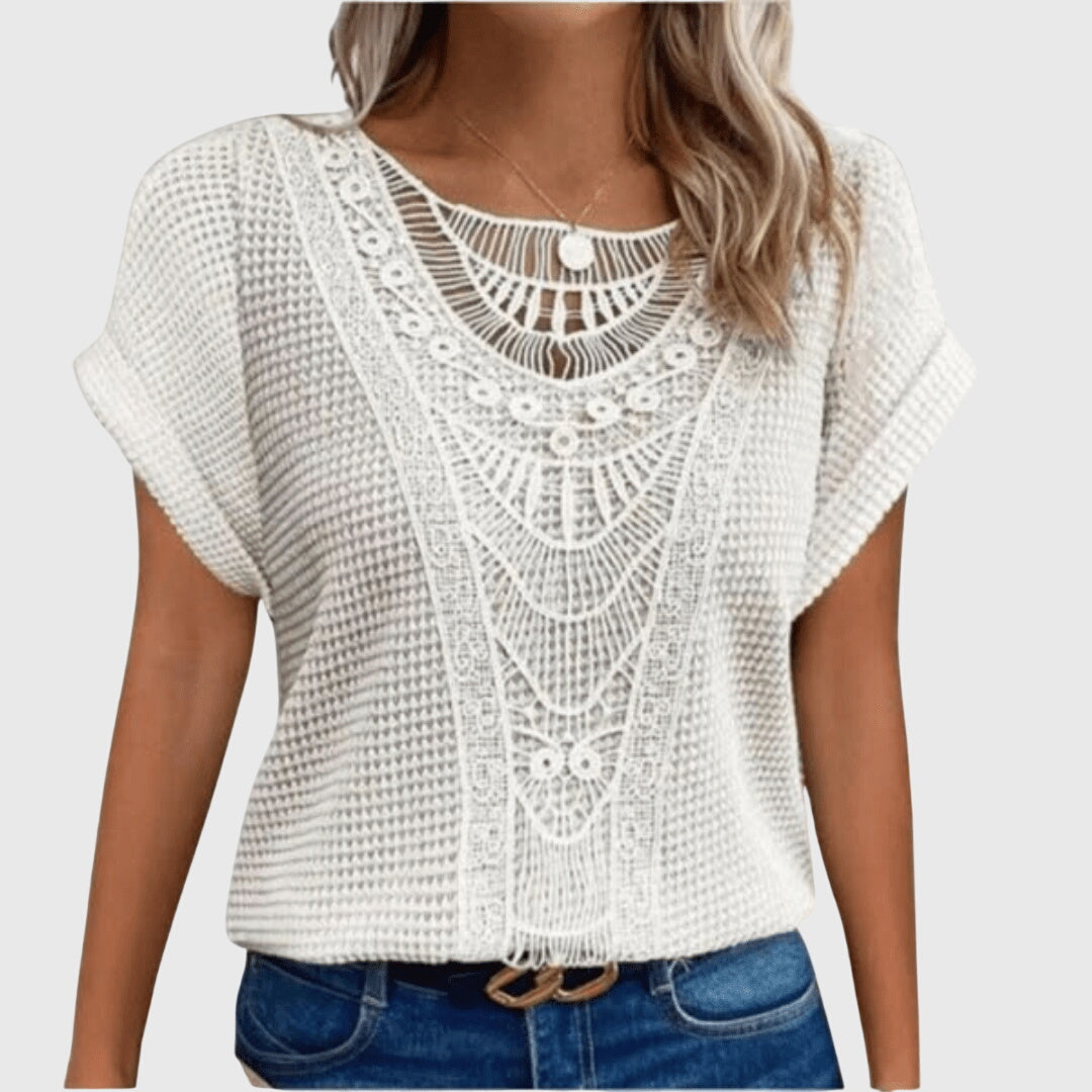 Elegant White Pearl Button Down Shirt