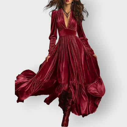 Classic Elegant Velvet Floor Length Dress