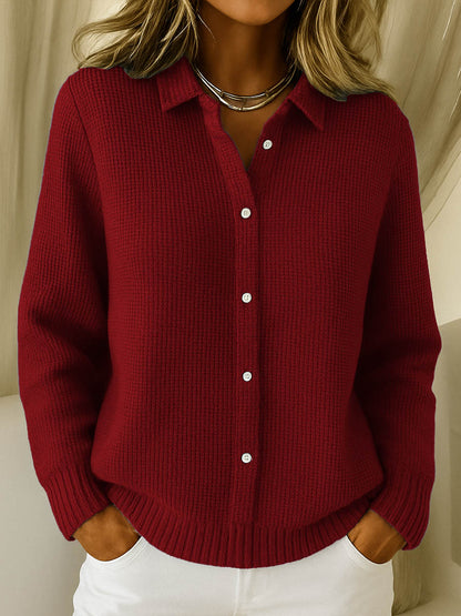 Cozy Cable Knit Button Sweater