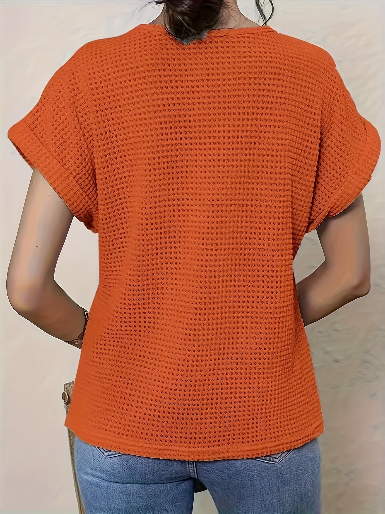 Women's Casual Short Sleeve Crochet Top