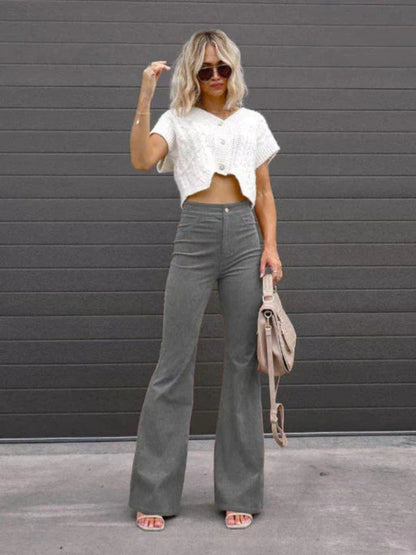 Fashionable Women's Corduroy Wide Leg Pants