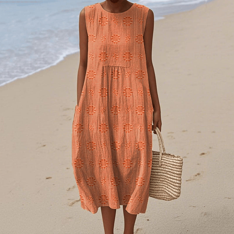 Summer Floral Midi Dress for Women