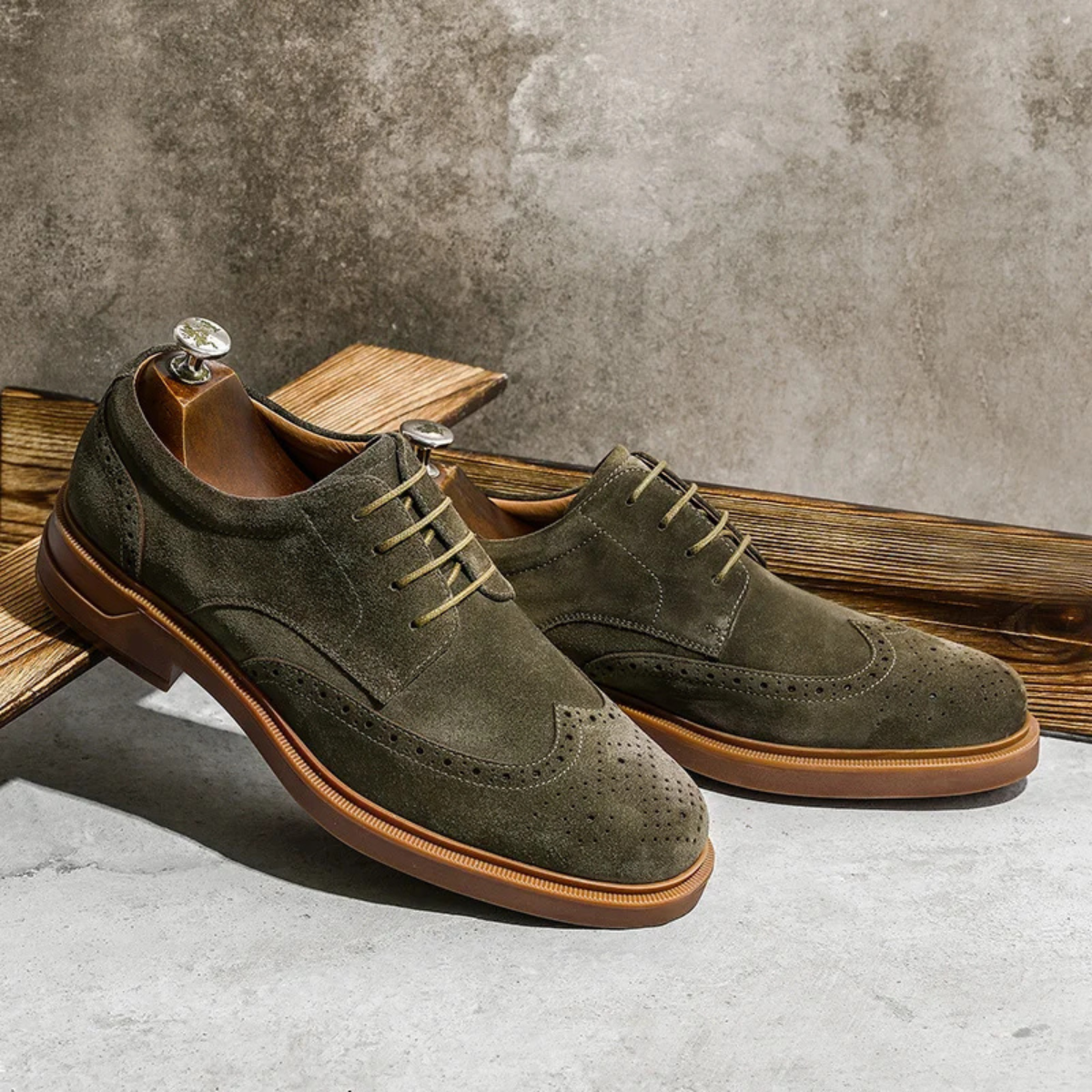 Luxury Suede Leather Tie Oxford Men's Dress Shoes