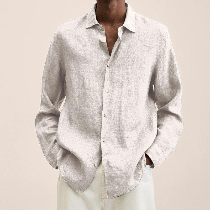 Casual Mens Button Down Shirt Natural Breathable Cotton
