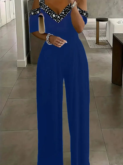 Women's Off Shoulder Wide Leg Jumpsuit Comfort Fit