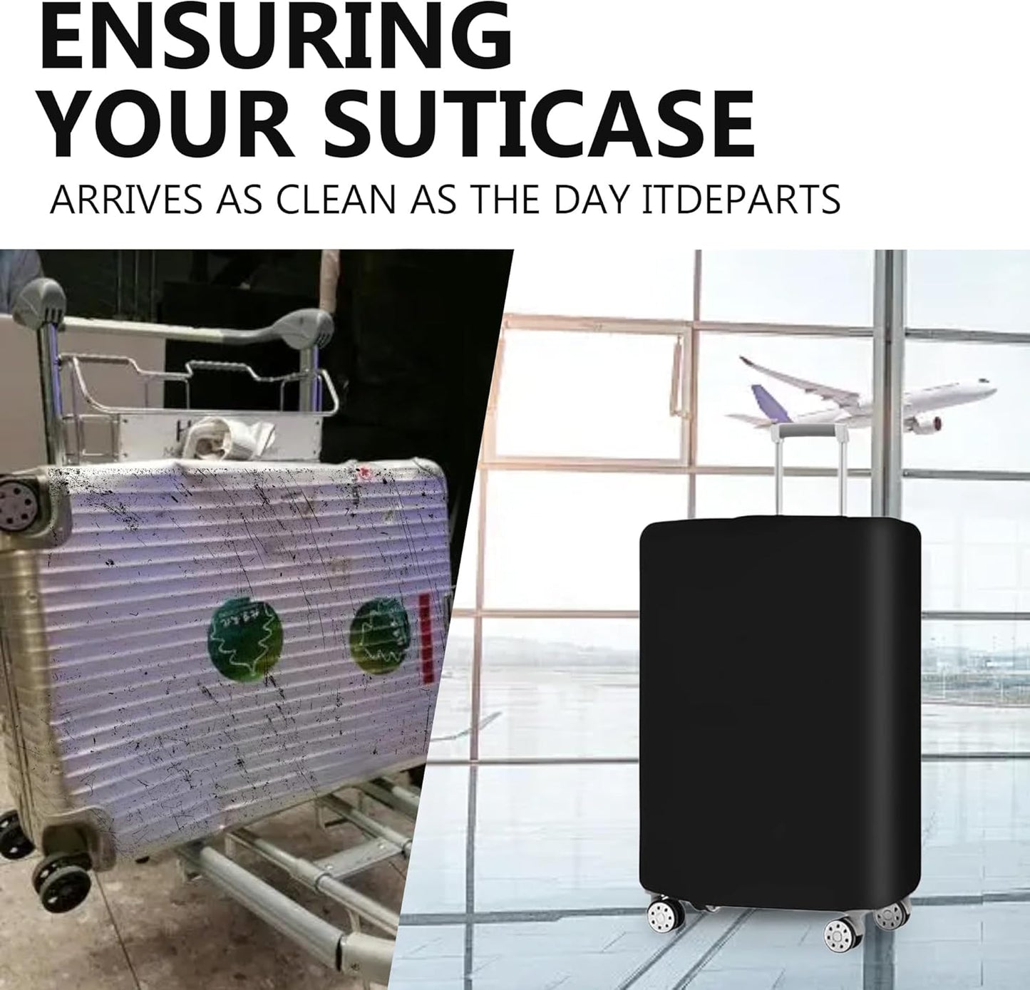 Durable 3PC Travel Luggage Cover Set with Tear Resistant Coating