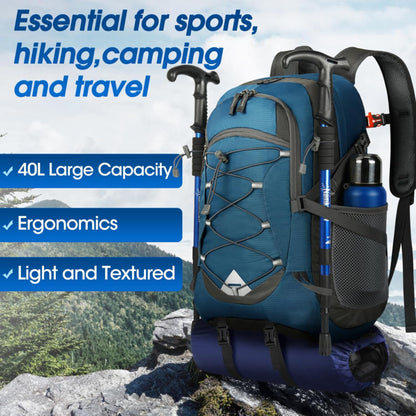Compact 40L Water Resistant Hiking Backpack