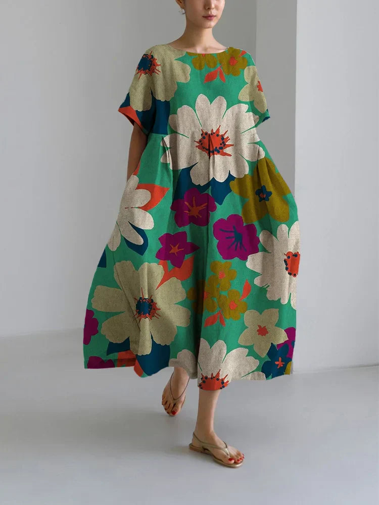 Vittoria Cute Floral Midi Dress for Everyday Wear - Olytrend