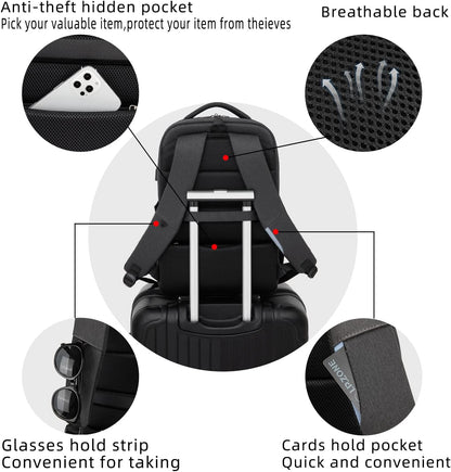 Durable Commuter Laptop Bag with USB Charger & Pockets