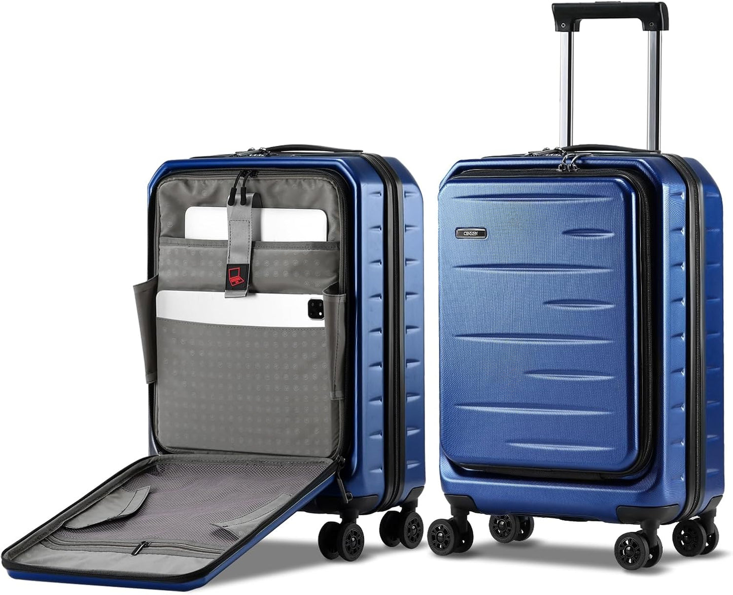 Durable Hardside Rolling Carry On with Pocket & Lock