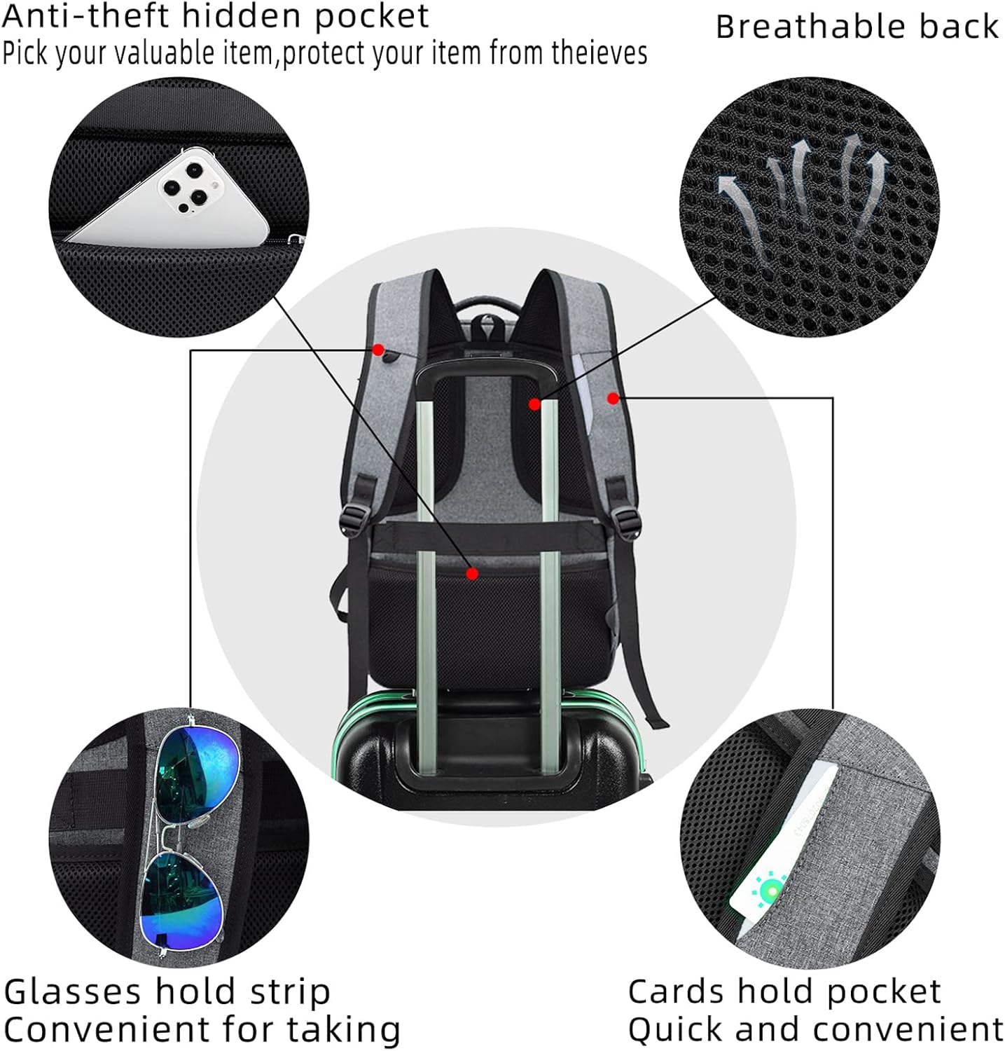 Durable Commuter Laptop Bag with USB Charger & Pockets