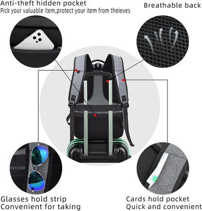 Durable Commuter Laptop Bag with USB Charger & Pockets