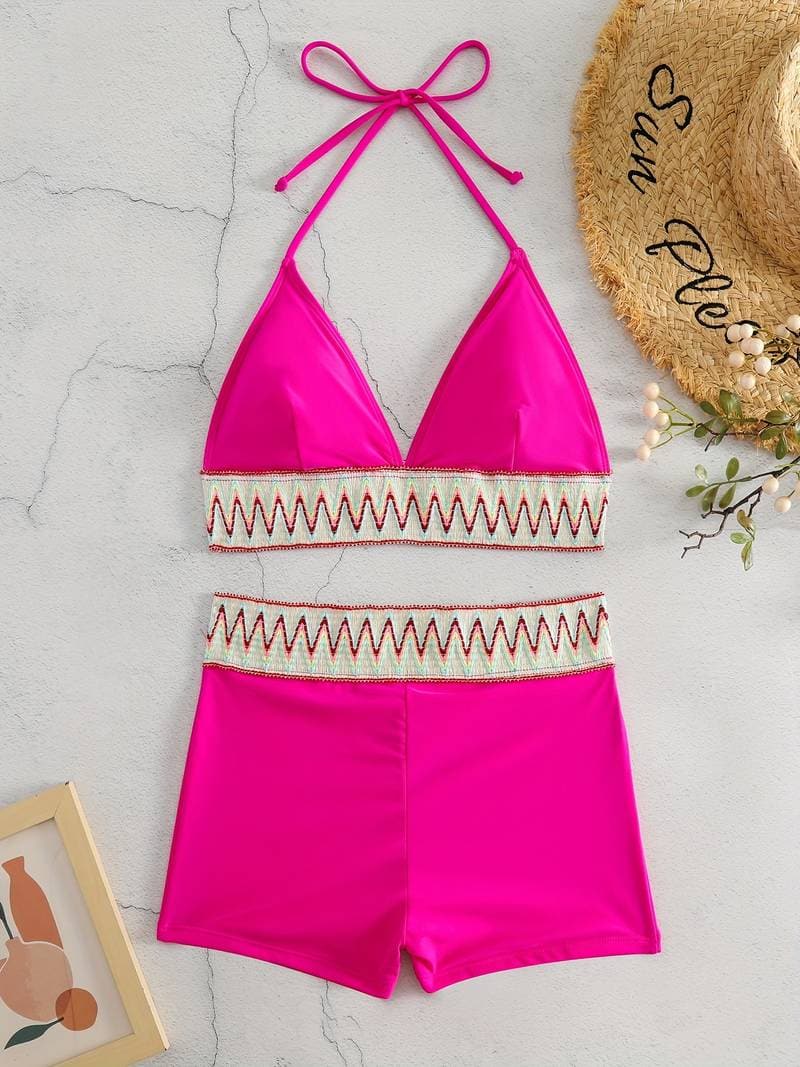 Summer Bikini Set High Waisted Triangle Top
