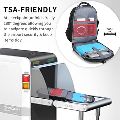Large Waterproof Travel Backpack with Laptop Sleeve and USB