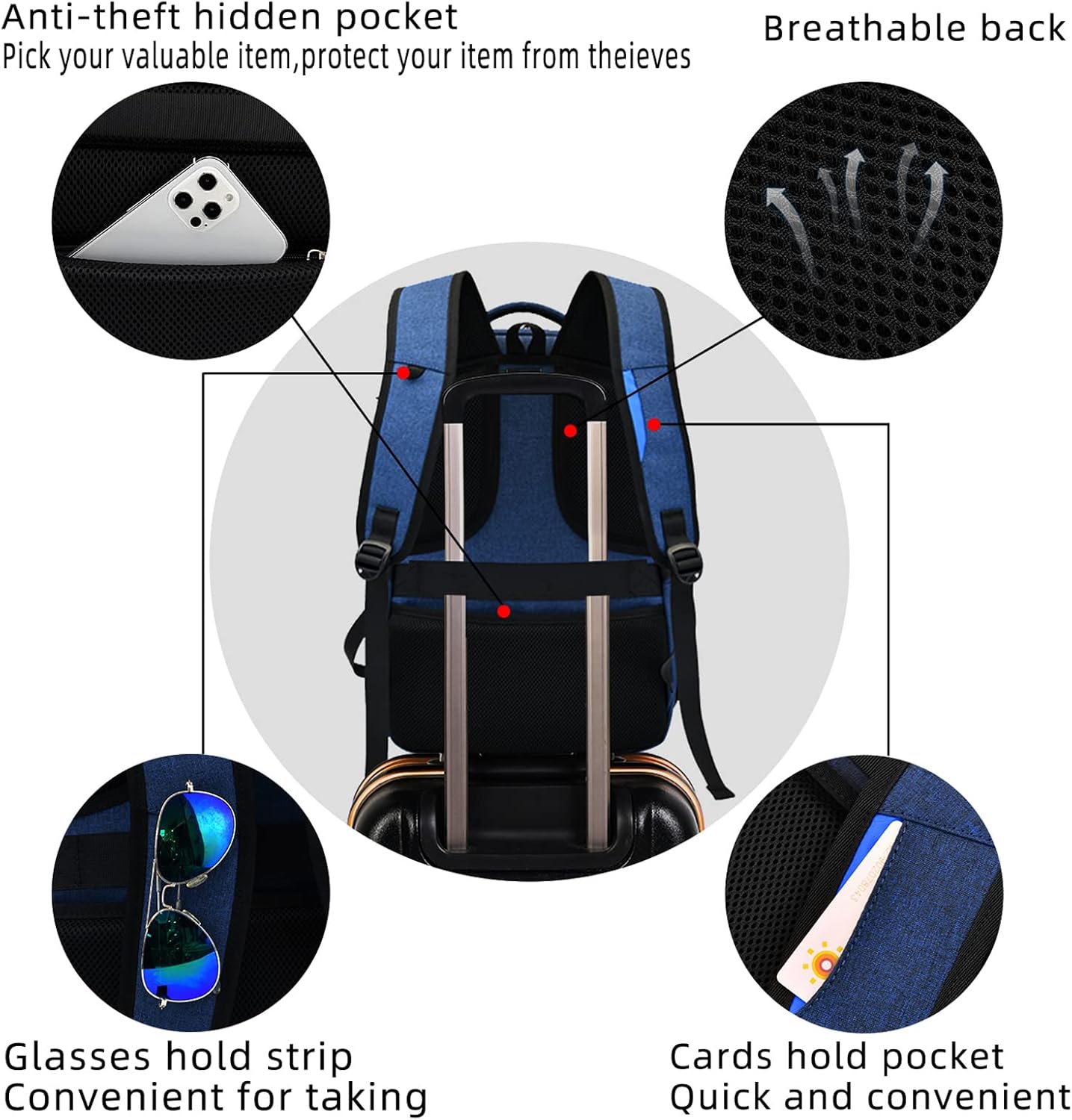 Durable Commuter Laptop Bag with USB Charger & Pockets