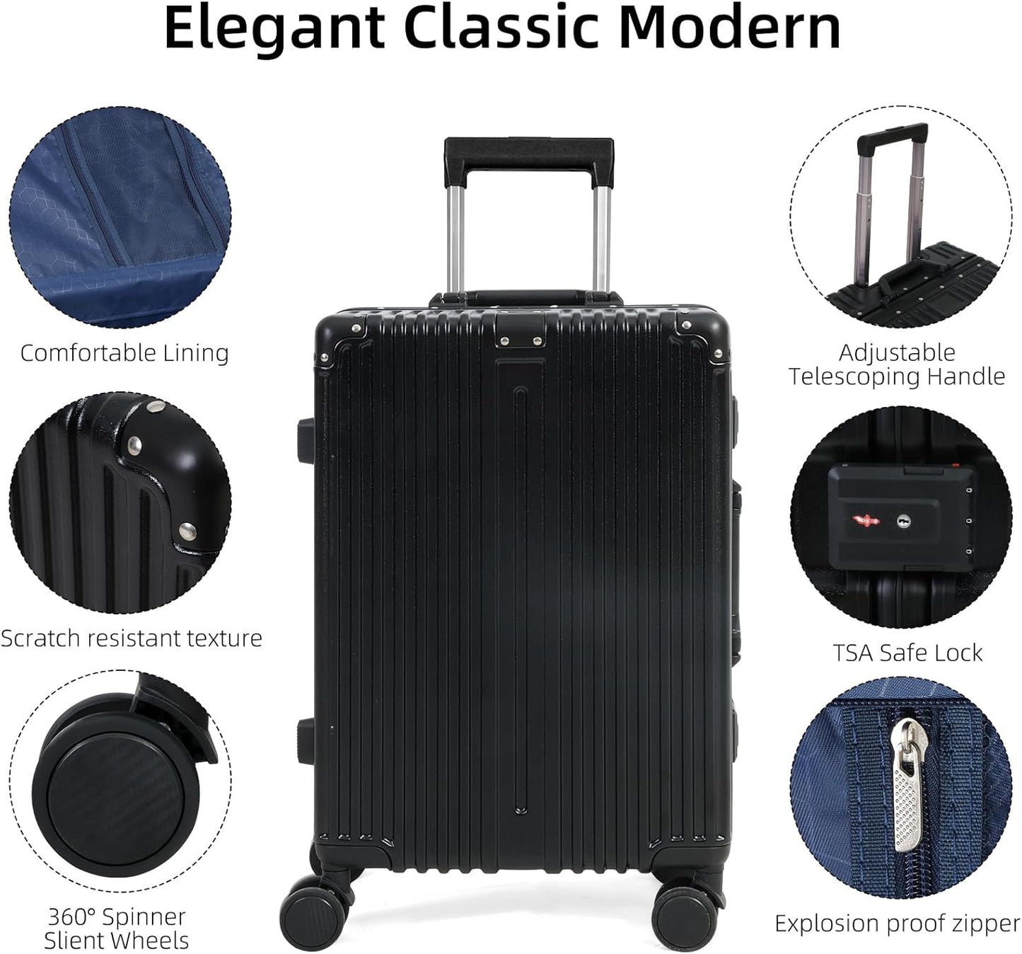 Durable Lightweight Suitcase with TSA Lock & Smooth Wheels