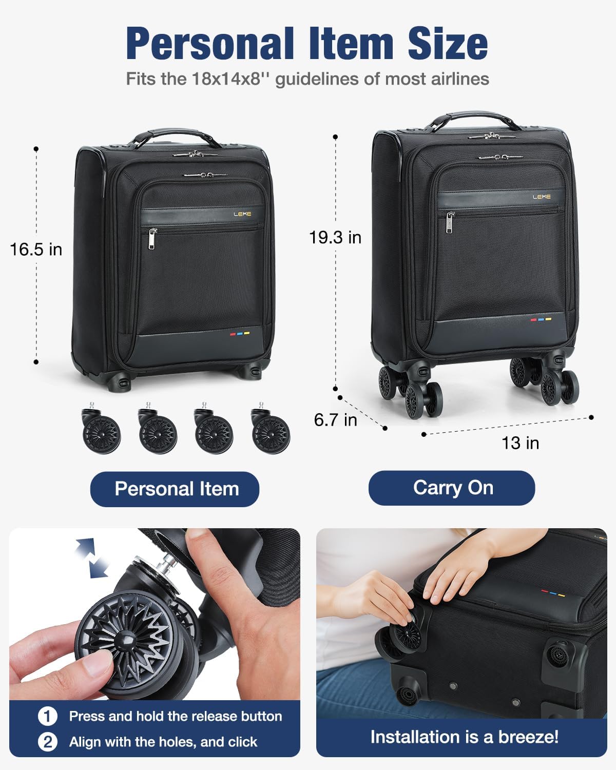 Compact Wheeled Carry-On Luggage - Lightweight & Approved
