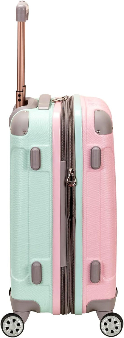 Compact Pink Hardside Carry-On with Dual Spinner Wheels