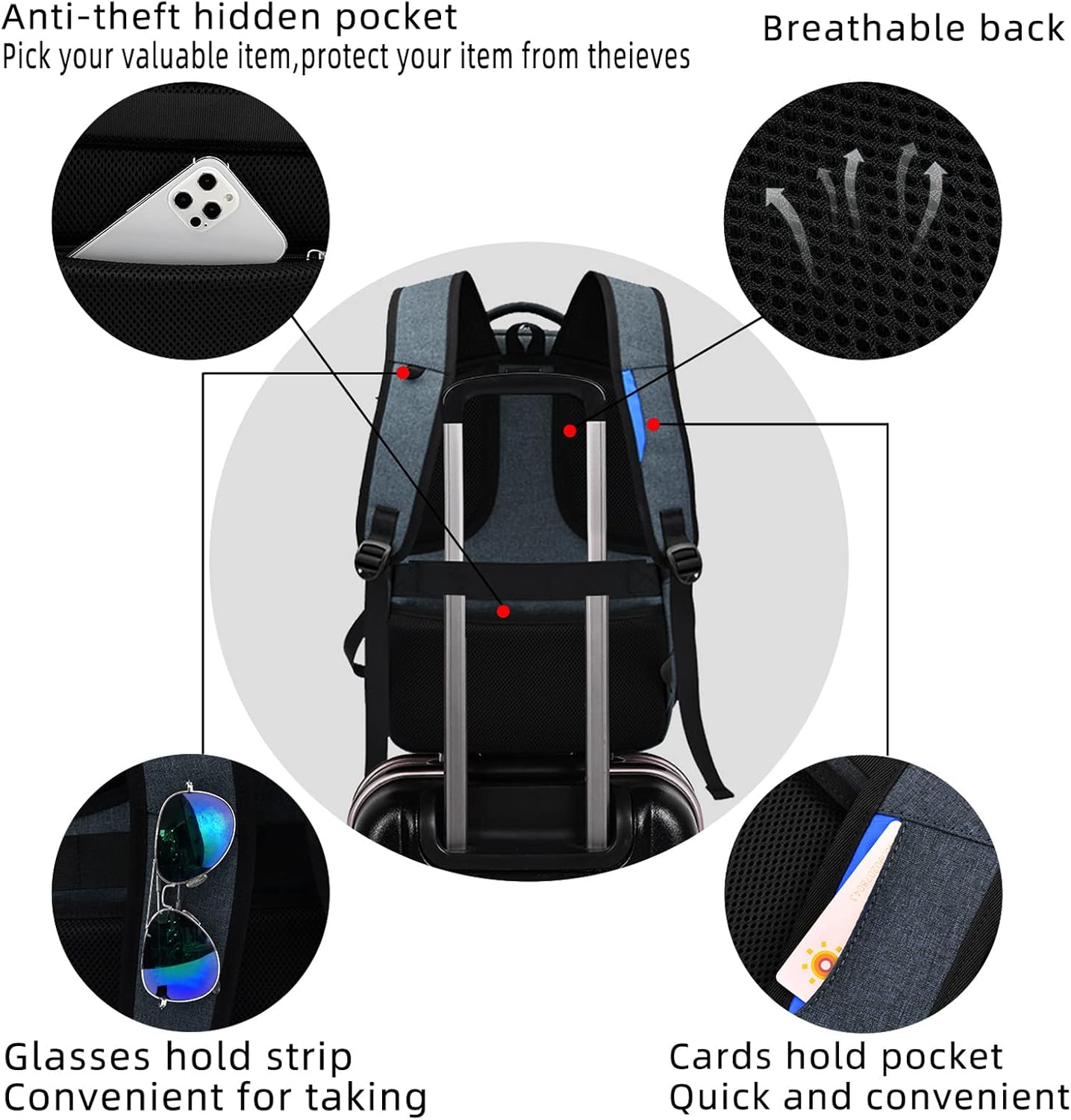 Durable Commuter Laptop Bag with USB Charger & Pockets