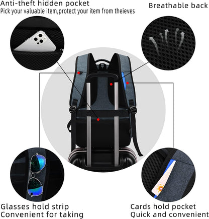 Durable Commuter Laptop Bag with USB Charger & Pockets