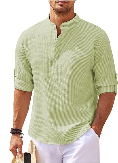 Casual Mens Shirt Loose Fit Button Down