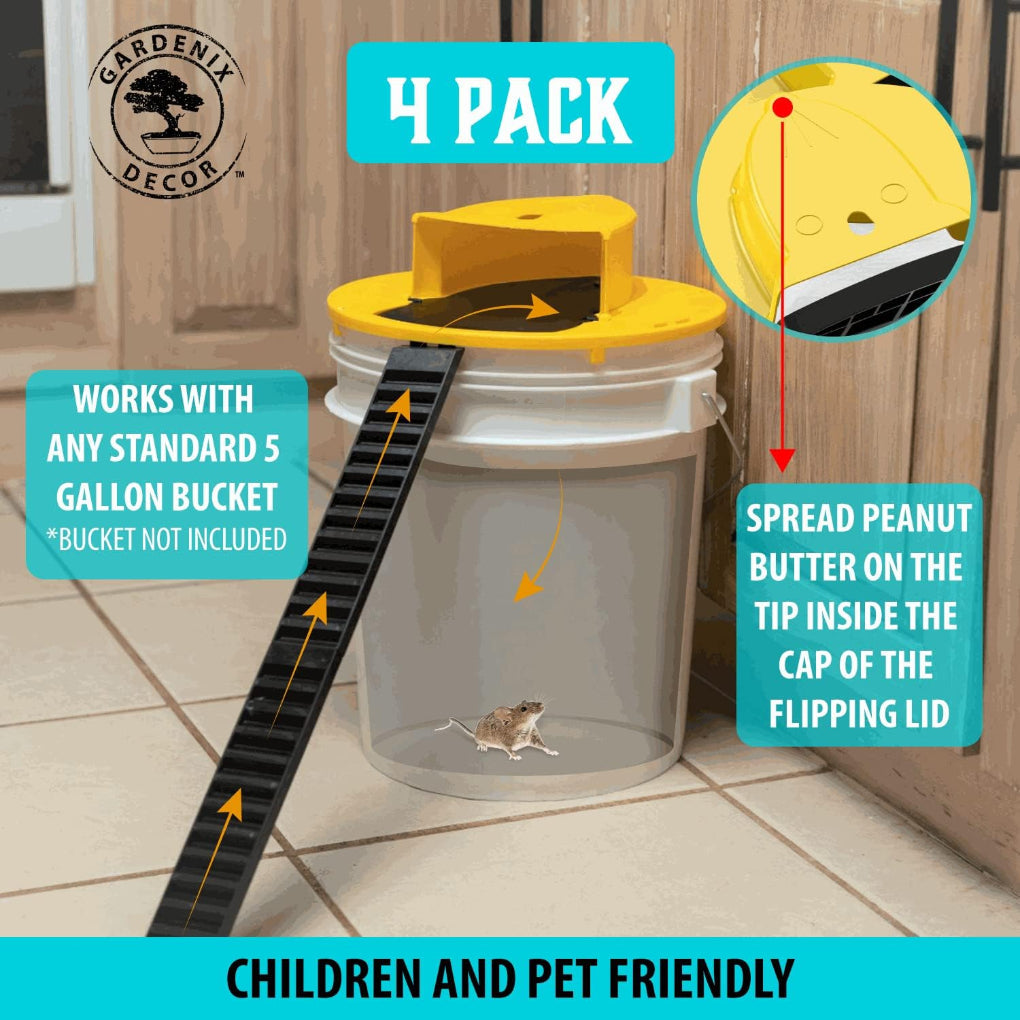 Humane 4-Pack Mouse Trap Bucket Lid Covers - Olytrend