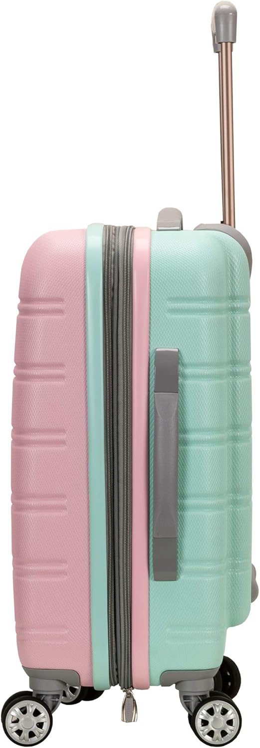 Compact Pink Hardside Carry-On with Dual Spinner Wheels