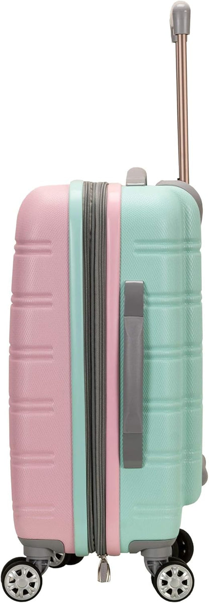 Compact Pink Hardside Carry-On with Dual Spinner Wheels