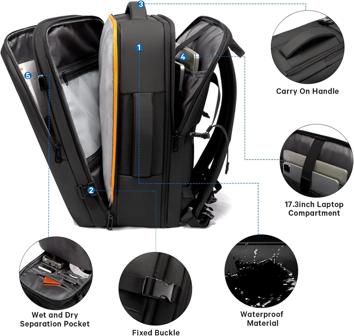 Spacious Water Resistant Travel Bag with Laptop Pocket