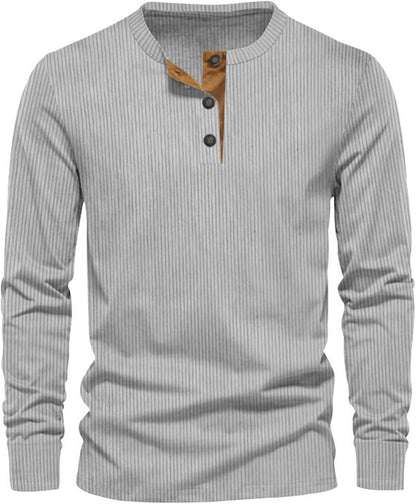 Men's Comfortable Fitted Crew Neck Long Sleeve Shirt