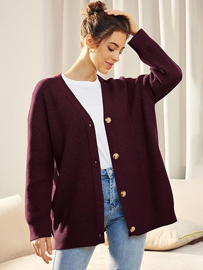 Soft Knit Button Front Cardigan for Women