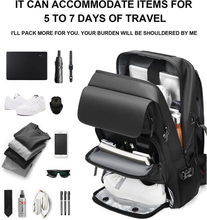 Waterproof Hiking Backpack with Laptop Sleeve & Charging Port