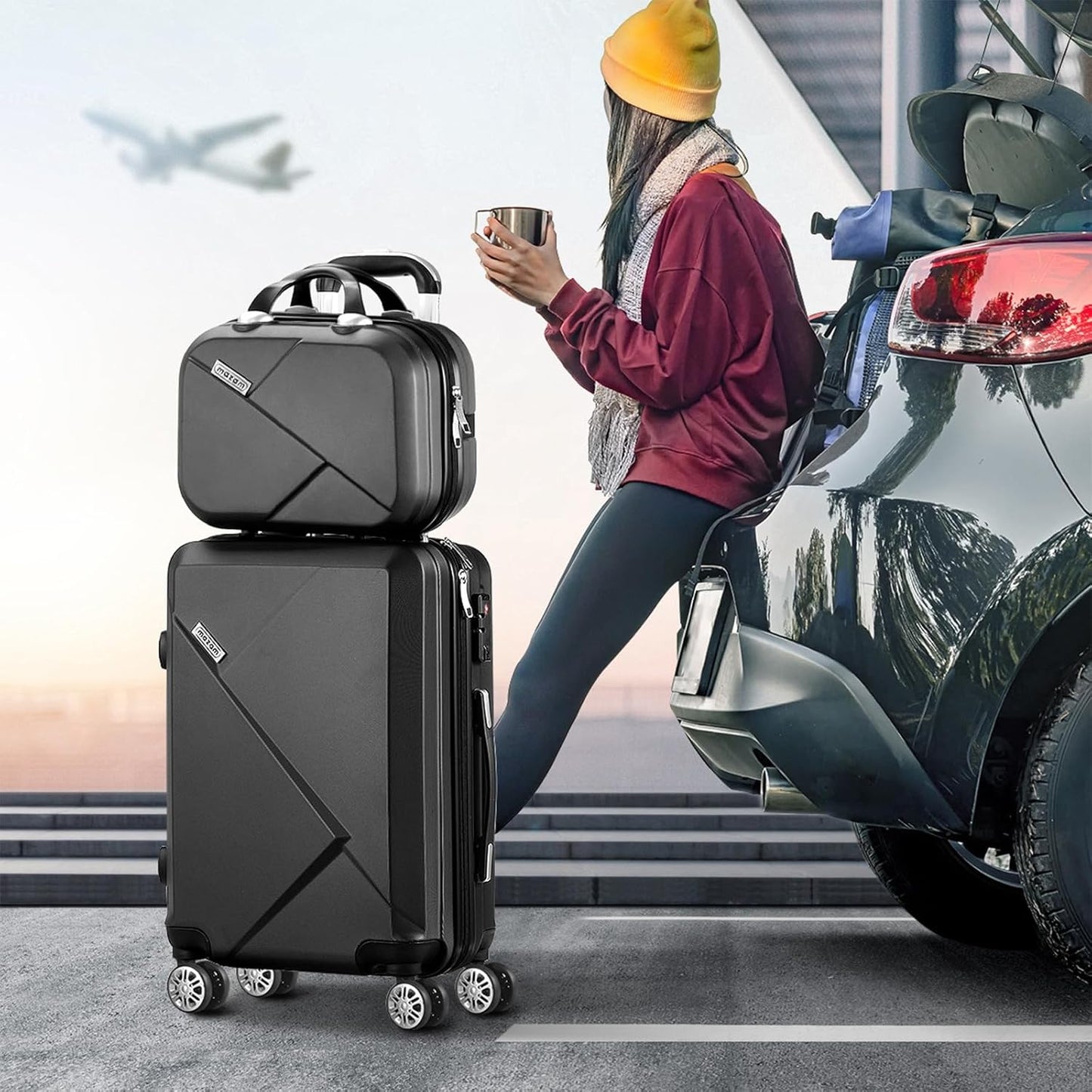 Durable 2-Piece Hardside Suitcase Set with TSA Lock & Spinner Wheels