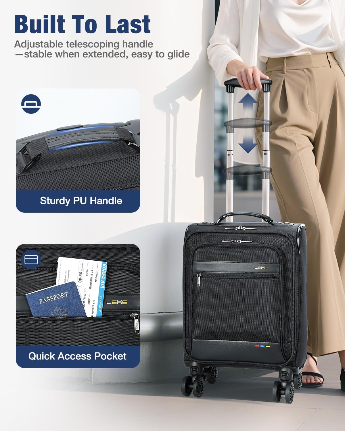 Compact Wheeled Carry-On Luggage - Lightweight & Approved