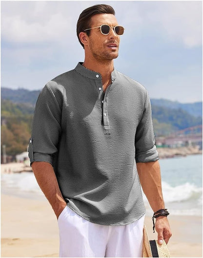 Casual Mens Shirt Loose Fit Button Down - Nocini