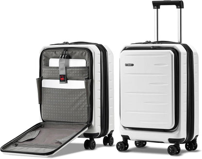 Durable Hardside Rolling Carry On with Pocket & Lock
